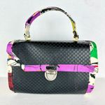 Handmade  Top Handle Wood Fabric Handbag Purse Scandinavian Abstract Artsy OOAK Photo 0