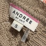 Andree by Unit  women's size small pullover tan knit sweater with lace detailing Photo 1