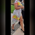 NEW Sexy Paint Splattered Midi Dress Gray Size M Photo 4