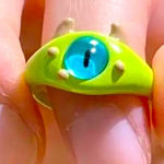 Cute Quirky‎ Green Monster Design Cuff Ring Gothic Punk Style Photo 0