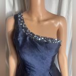 Midnight Doll Midnight Blue Juniors Size 3 Rhinestone Elegant One-Shoulder Mini Navy Dress NWT Photo 1