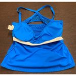 Island Escape Blue Aloha High Neck Crochet Tankini Adjustable Straps Size‎ 16 Photo 9