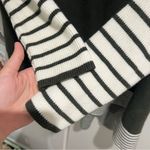 LIE IN OLIVE FIELDS STRIPED OVERSIZE KNIT CAPE SWEATER White Size L Photo 8