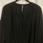 Free People Black Eyelet Cotton Madison Button Down Blouse Sz.L Photo 6