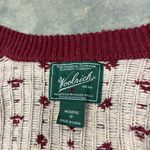 Woolrich  Womens Red Nordic Reindeer Wool Blend Cardigan Sweater Sz M Holiday EUC Photo 5