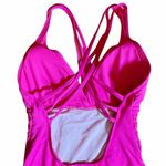 La Blanca Banded Waist Strappy Cross Back One-Piece Swimsuit Orchid Pink Size 14 Photo 6