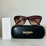 Balmain 56mm Modified Cat Eye Sunglasses, Polarized, Designer, Red Tortoise, NWT Photo 1