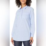 Goodthreads Women's Lightweight Cotton Long Sleeve Popover Tunic Blue Size L Photo 1