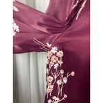 Ett:Twa by Anthropologie Burgundy Floral Satin Open Front Blazer Jacket Womens M Purple Size M Photo 2