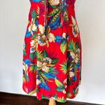 Style My Way Vintage Red and Green Tie Front Mini Dress Photo 7