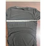 Sheer Mesh Long Sleeve Mock Neck Bodycon Midi Dress Black Ruched Thumbholes Size M Photo 6