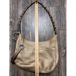 Brighton  Barbados Gold Leather Hobo Shoulder Bag Heart Charm Braided Strap Purse Photo 2