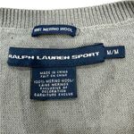Ralph Lauren 👚 Sport Logo V-Neck Sweater Women’s Medium 100% Merino Wool 🐎🧶 Photo 3