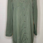 Merona  Army Green Shirt Dress Sz Medium  Button Front Photo 0