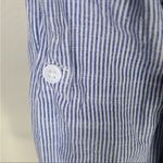 Eden & Olivia  Lightweight Blue Stripe Preppy Button Down Top Medium Photo 2