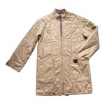 Vintage Quilted Long Jacket Neutral Beige – Women's Medium Photo 0