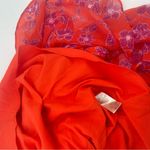 Eliza J  Dress Size 14 Midi Floral Spaghetti Strap Pink & Red Wedding Cocktail Photo 12