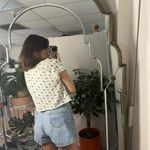 Free People  Organic Cotton Cropped Printed Lounge Top Size XS Photo 4