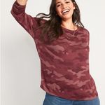 Old Navy 💥  Oversized Cozy-Knit Long-Sleeve Burgundy Camo T-Shirt Photo 0