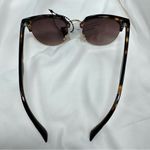 Lulu’s Tortoiseshell Horn Rim Rounded Half Frame Sunglasses Blocks 100% UVA UVB Brown Photo 4