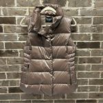 Athleta Downtown Puffer Vest Pyrite Shine Metallic Zip Button Womens Size Small Photo 2