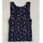 SKIMS New  Cotton Rib Tank Navy Daisy Print Photo 1