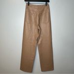 WAYF Brown Faux Leather Straight Leg Pants Size XS Photo 4