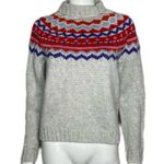 AQUA Women's Gray Printed Long Sleeve Turtleneck Fair Isle Sweater sz XS NWT Photo 1