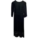 Isabella‎ Bird Velvet Hem Designed Dress Women's Size 4 Blue Fall Holiday Party Photo 5