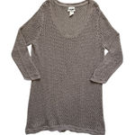 Ruff Hewn Vintage Y2K  Crochet Open Knit Boho Taupe Sweater Size XL Photo 0