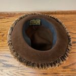 Elegant Brown Brim Fur Trimmed Hat Vintage 90s Winter Accessories Photo 2