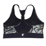 Zyia  Gunmetal Disco Ball Oil Slick‎ Luxe Sports Bra Metallic Silver Photo 2