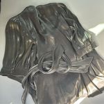 ZARA NWOT  Metallic Silver Laminated Pewter Wrap Mini Dress Sz XS Photo 9