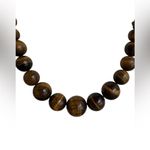 Tiger’s Eye Graduated Beaded Necklace Brown Photo 1
