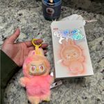 Popmart Labubu Big Into Energy BIE Plushie Keychain Keyring “Loyalty” Pink Photo 4