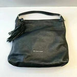 Michael Kors‎ Black Pebbled Leather Tassel Zip Shoulder Bag Purse Handbag Photo 0