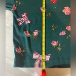 Sweet Longjohns Vintage Floral Bow Print Green Top Size S Mock Neck Pullover Photo 3