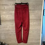 Free People Womens Burgundy Faux Suede Belted Cropped Pants Size: 6 Photo 3