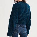 American Eagle AE Teal Ribbed Super Soft Chenille Mock Neck Pullover Sweater M Photo 1