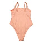 Cupshe Brenna Ribbed O-Ring Square Neck One Piece Swimsuit Orange Pink Large Photo 1