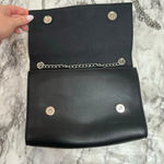 Badgley Mischka  Metal Fringe bag​​​​​ black silver logo chain link crossbody Photo 2