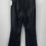 Free People  Faux Leather Pants Size 10 Sasha Cropped Crop Black Vegan Flare NWT Photo 2