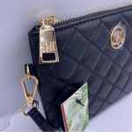 Badgley Mischka vegan leather quilted black wristlet clutch Photo 4