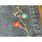 Denim & Co Women Medium Short Sleeve Zip Embroidered Floral Grannycore Boho Blue Photo 10