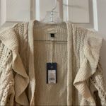 Universal Threads NWT Universal Thread Cream/ivory Ruffle Open Cardigan Small Photo 5