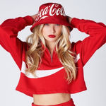 Kith  x Coca Cola Cropped Half Zip Sweatshirt Streetwear Womens S Photo 0