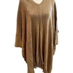 Women's Brown Fringe Poncho One Size Chic Versatile Soft Comfortable Photo 0