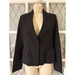 EXPRESS Women's 1 Button Blazer Jacket Size 4 Black Suit Coat Lined Photo 1