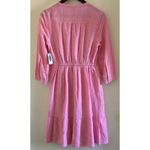 Old Navy New  DRESS Shirt Waist Size XL Pink Stripe Linen Blend Button Career Photo 5