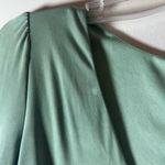Lucy in the Sky  Long Sleeve Ruched Cocktail Dress Sage Green Semi Formal Sz S Photo 2